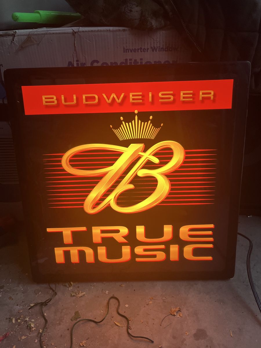 2 - Vintage Budweiser Neon Light Up Bar Sign