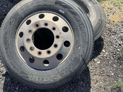 EcoSafe AP580 295/75R22.5 Commercial Truck Tires with Alcoa Rims (Set of 2)