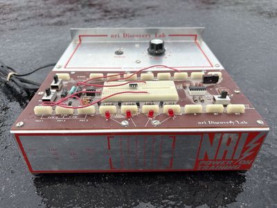 Vintage NRI electronics training lab breadboard trainer, vintage radio