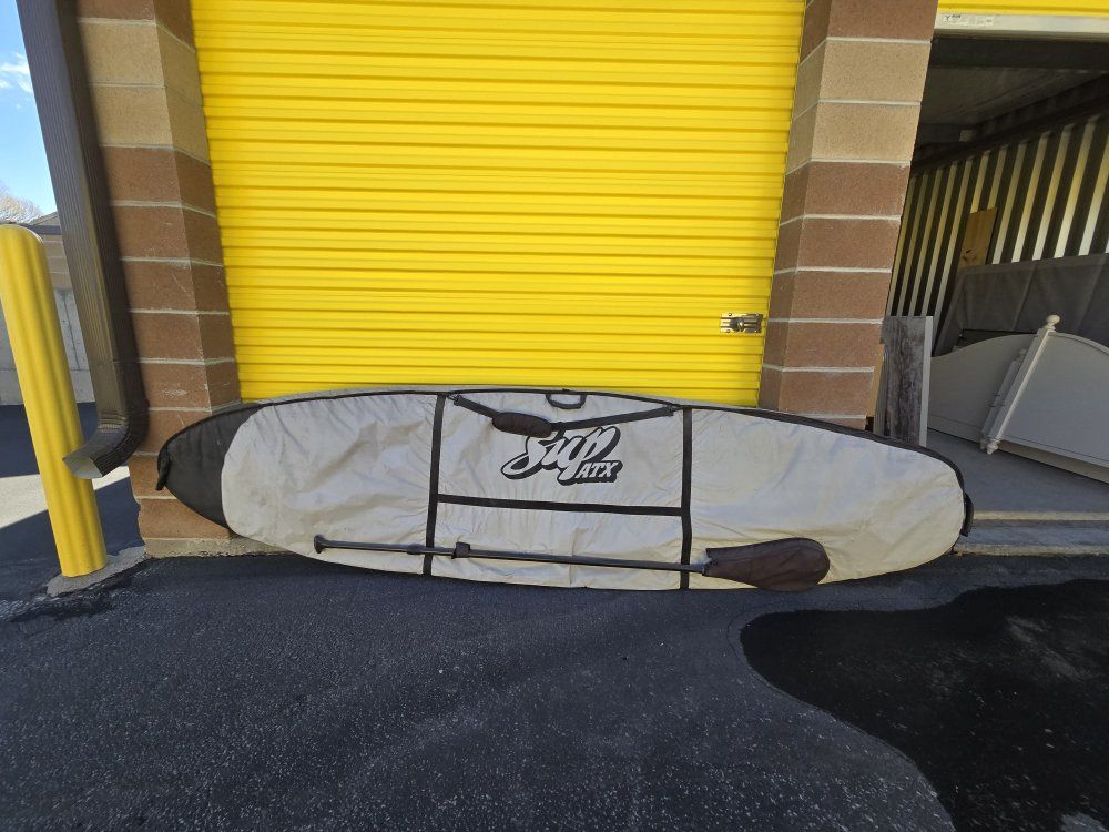 SUP ATX Paddle Board - Yellow/Teal - With Paddle, Leash, and Carry Bag