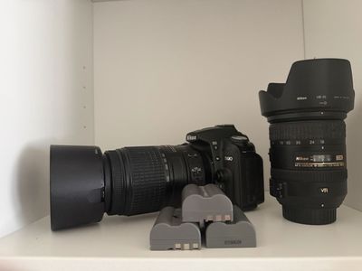 Nikon D90 DSLR Camera Kit with AF-S DX NIKKOR 18-200mm & 55-300mm VR Lenses, 3 Batteries