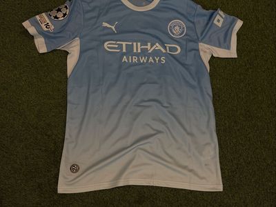 Puma Manchester City Erling Haaland #9 Home Soccer Jersey Sky Blue