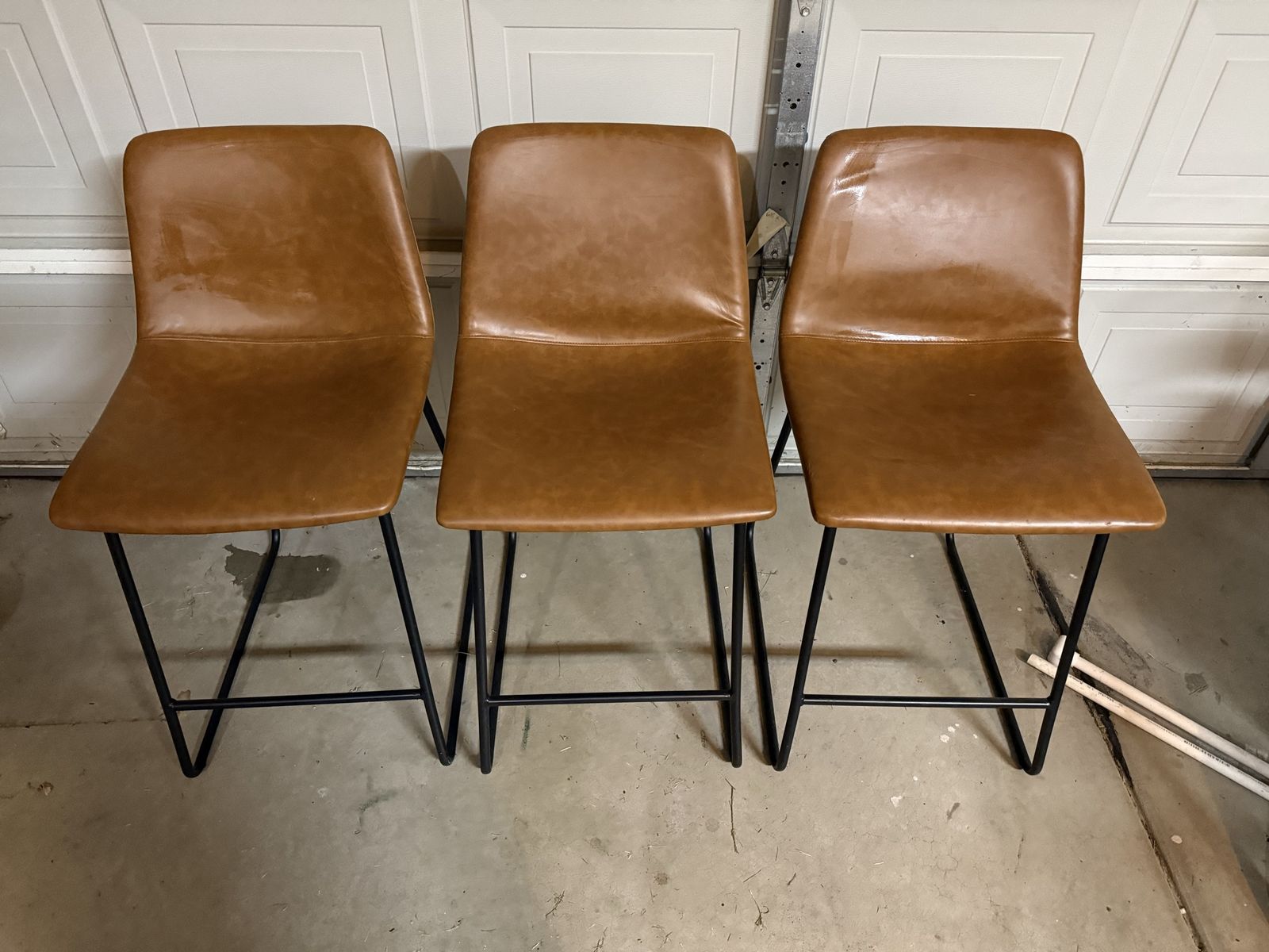Faux leather backed barstools