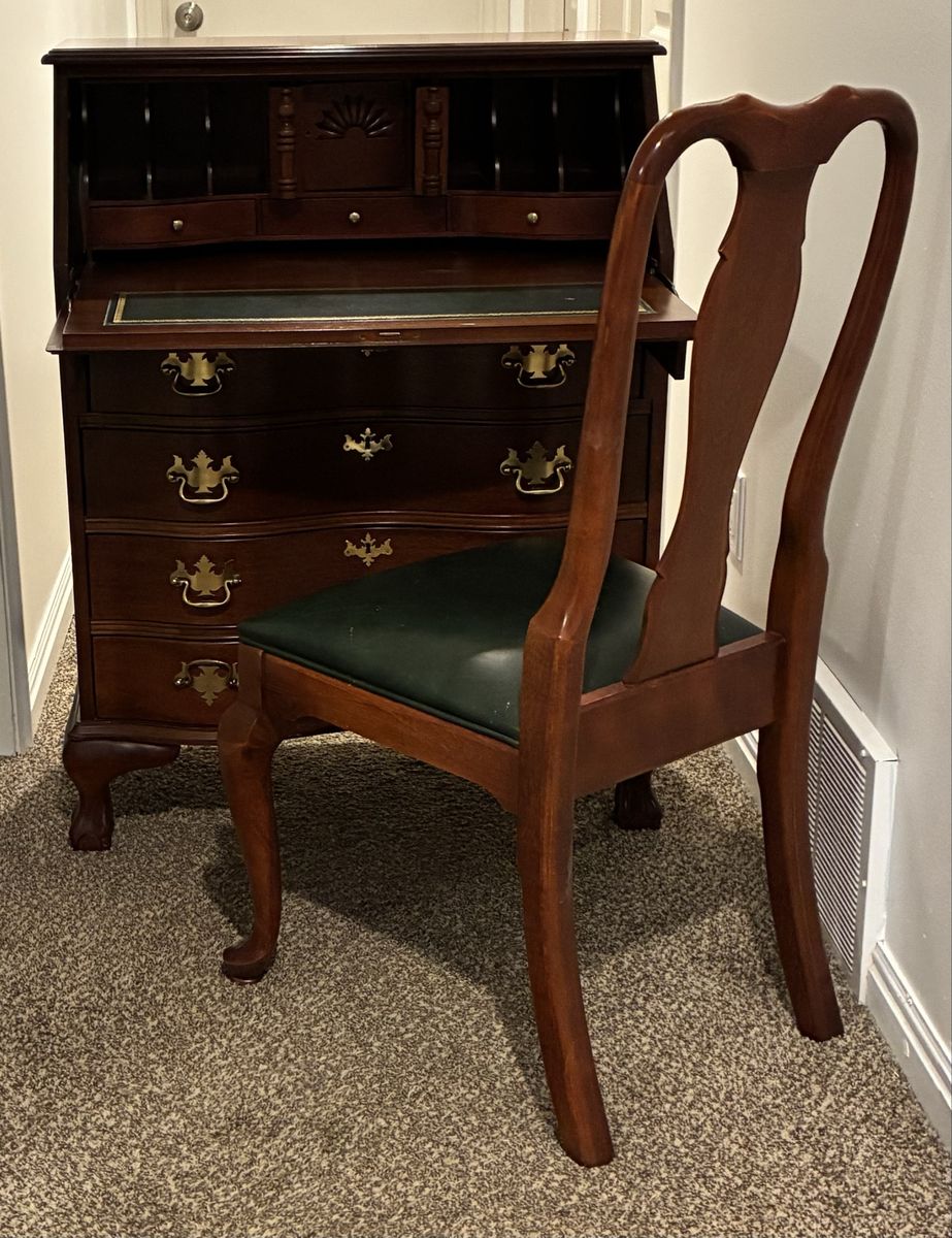 Gorgeous secretary’s desk and matching chair.