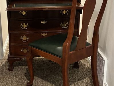 Gorgeous secretary’s desk and matching chair.