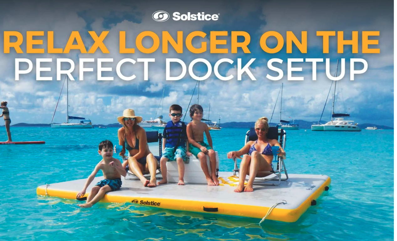 Brand New Solstice 10’ X 10’ Inflatable Dock | Floating Platform For Beach, Lake & Pool