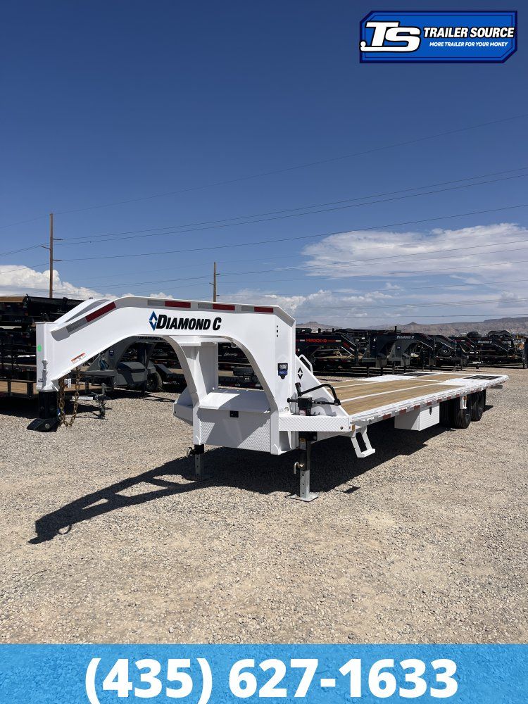 8.5x35 Diamond C FMAX-HDT 212 Gooseneck Hydraulic Dovetail Equipment Trailer - 25.9K GVWR - ABS Brakes