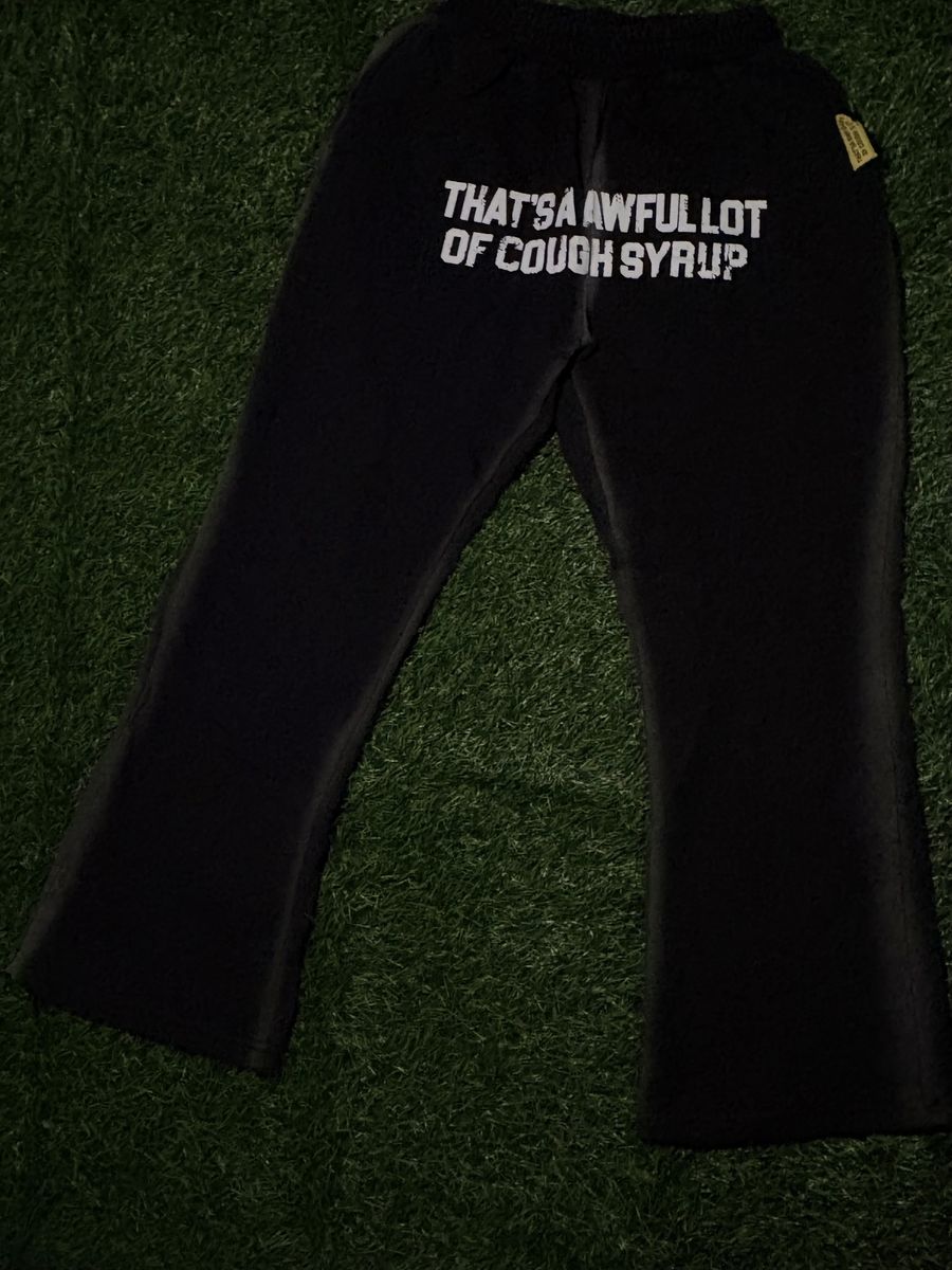 That's A Awful Lot Of Cough Syrup Black Graphic Sweatpants XL