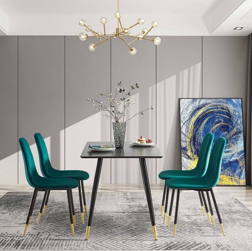 New Set Of 4 Dining Chairs Green