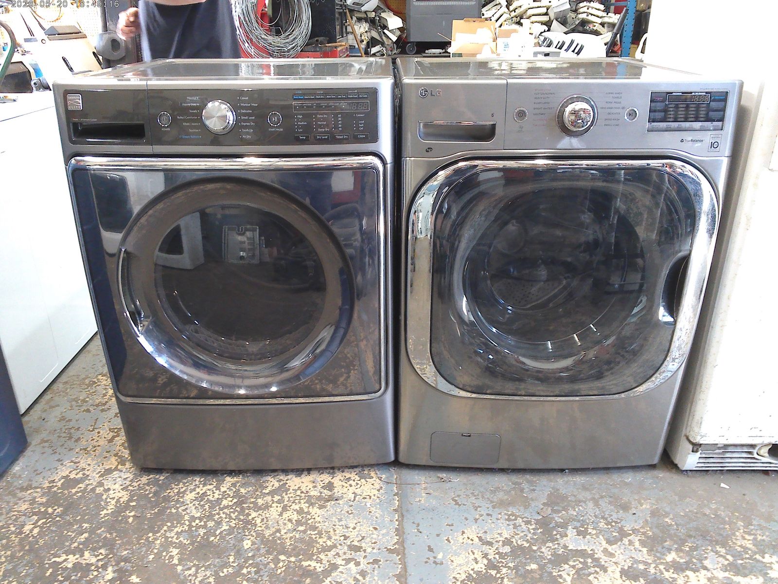 LG mega capacity washer with matched gas dryer