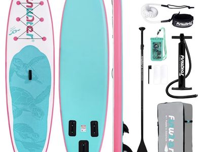 Brand New 11ft Inflatable Stand Up Paddle Board Bundle- Factory Sealed- Blue Turtle