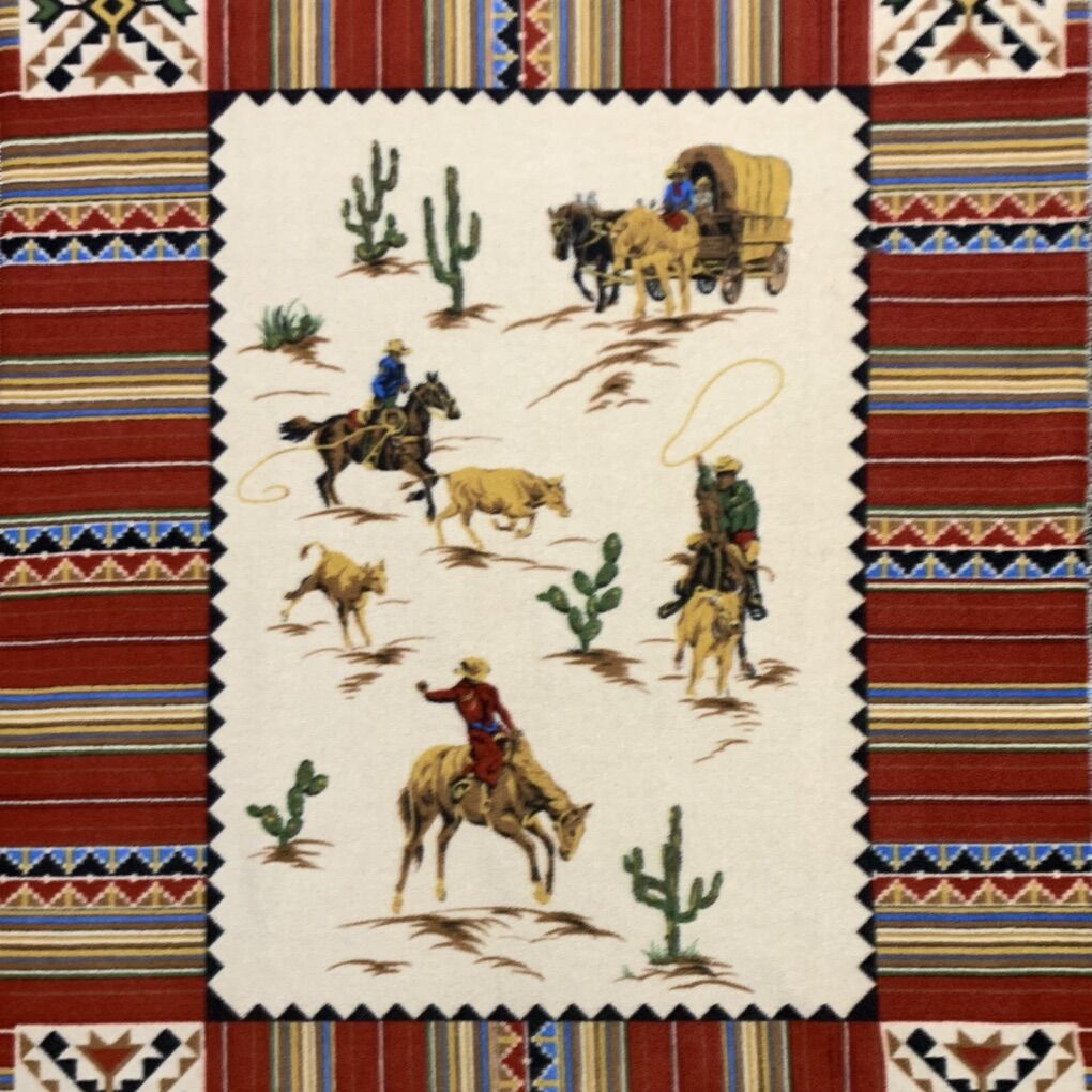 Fleece Blacket Cowboy Weatern