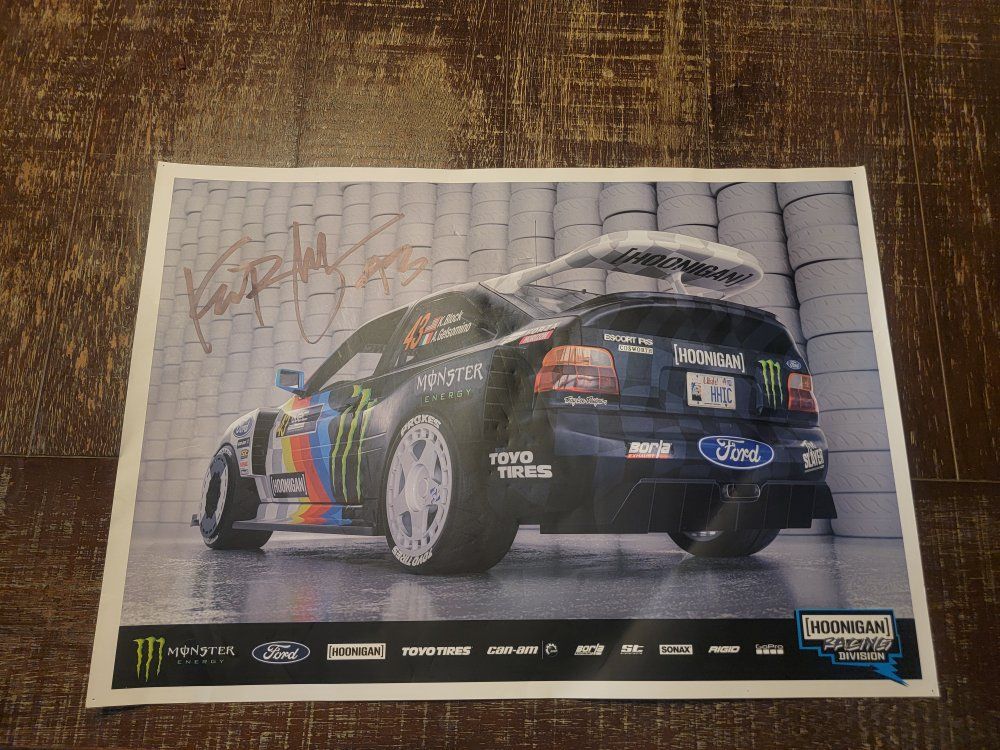 Ken Block poster signed by Lia Block