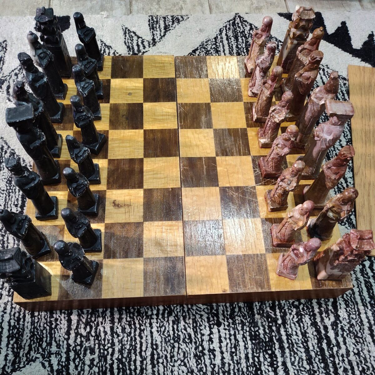 Vintage Asian inspired soapstone chess set