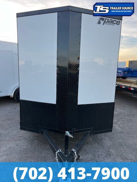 6x10 Pace American Outback Deluxe Enclosed Cargo Trailer - 6'0" Interior - 3.5K GVWR - .080 PolyCor, Alloy Wheels, Black Out