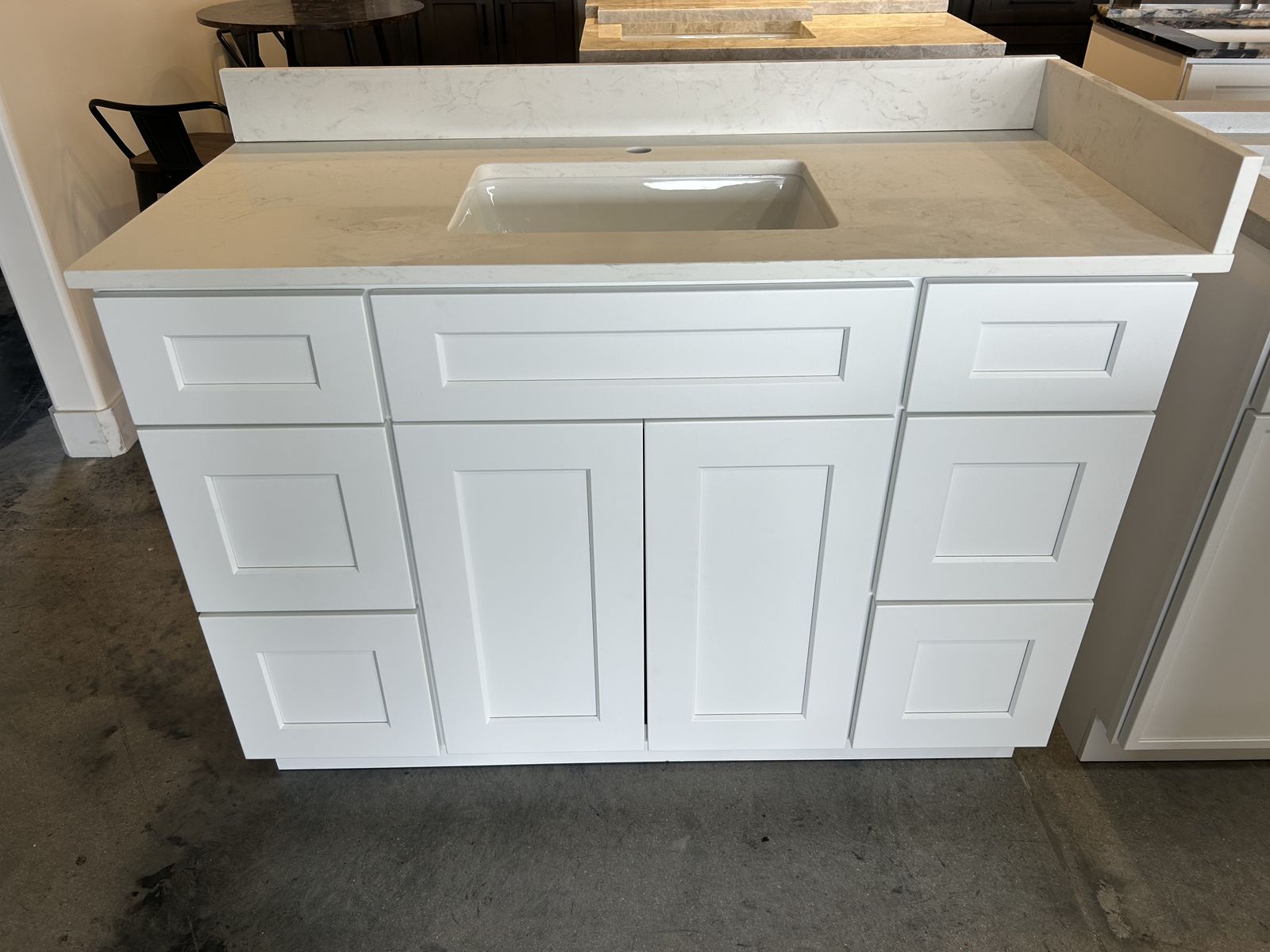 48 Inch 6 Drawer Bathroom Vanity Quartz Top