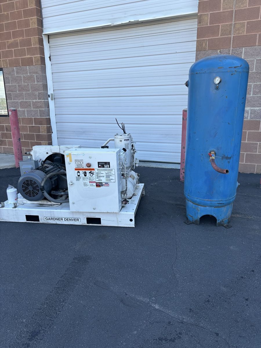 50hp Gardner Denver rotary air compressor brand new motor with reservoir tank