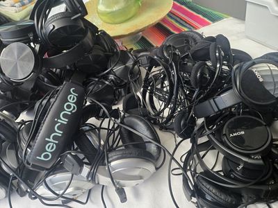Lot of 35 Classroom Set of New Headphones - Variety of brands -- Sony, Behringer & More, Wired Over-Ear & On-Ear
