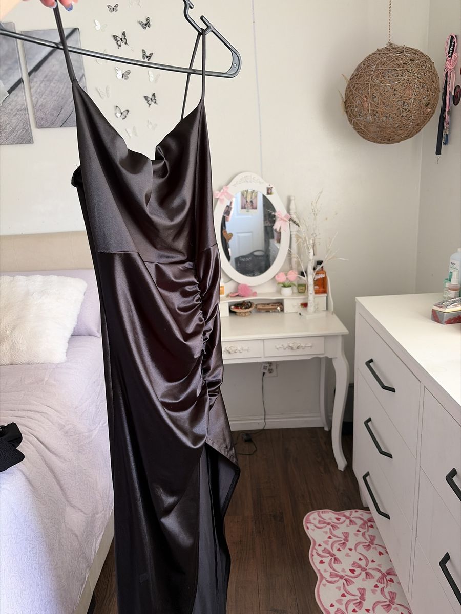 Black satin dress