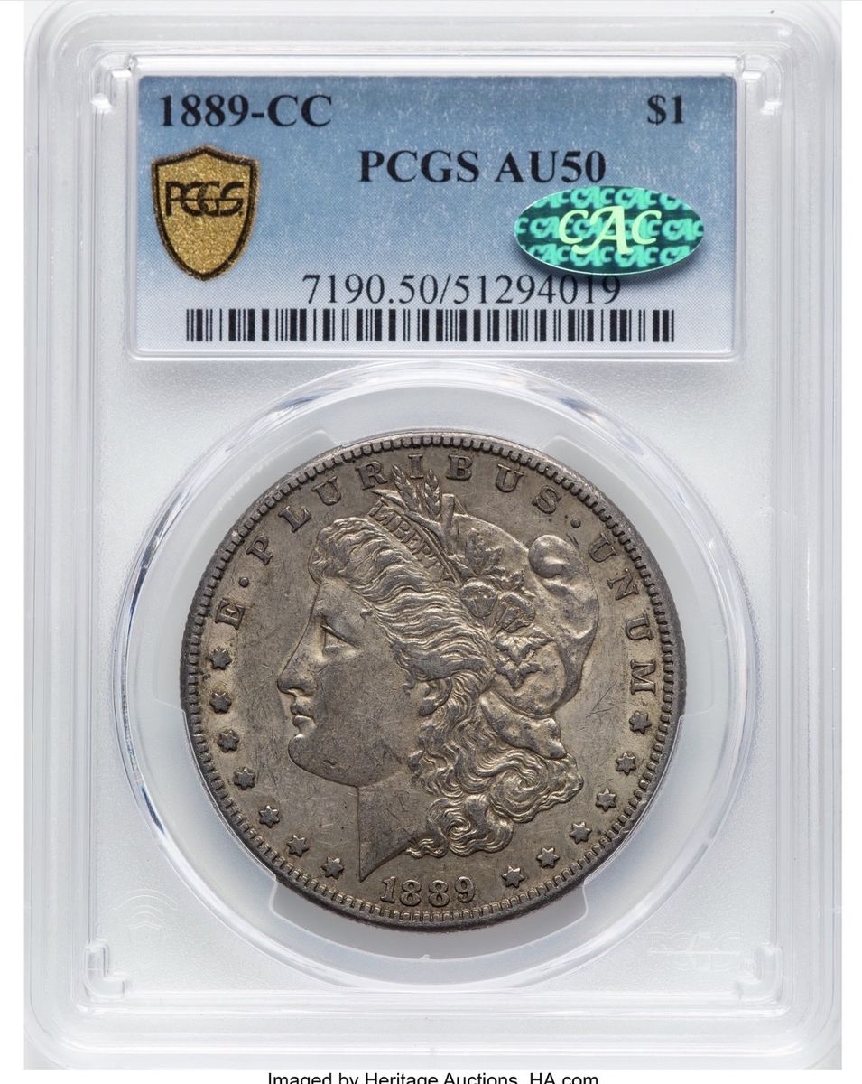 1899-CC Morgan PCGS CAC AU50