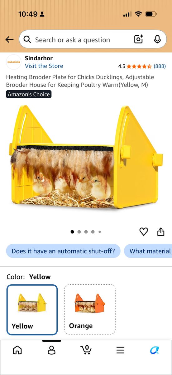 Chick Brooder/Heater ($35 on Amazon)