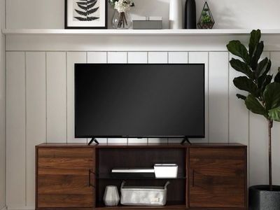 Mid-Century Modern 2-Door Wood TV Stand Console for TVs up to 68"