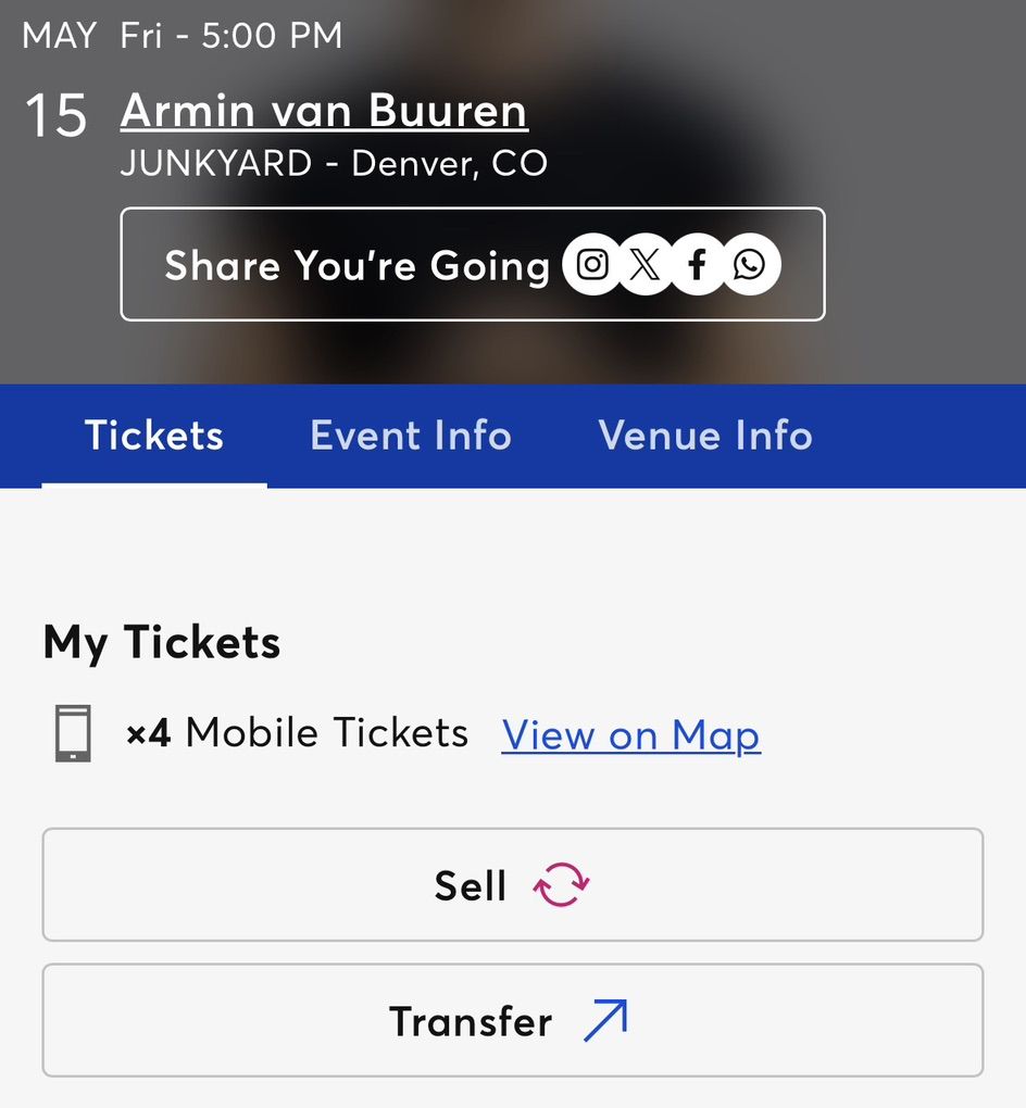 Armin Van buuren Tickets 05/15