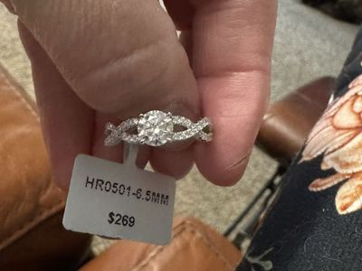 S925 Silver Moissanite Ring 1.32CT 8# HR0501-6.5MM Twisted Band