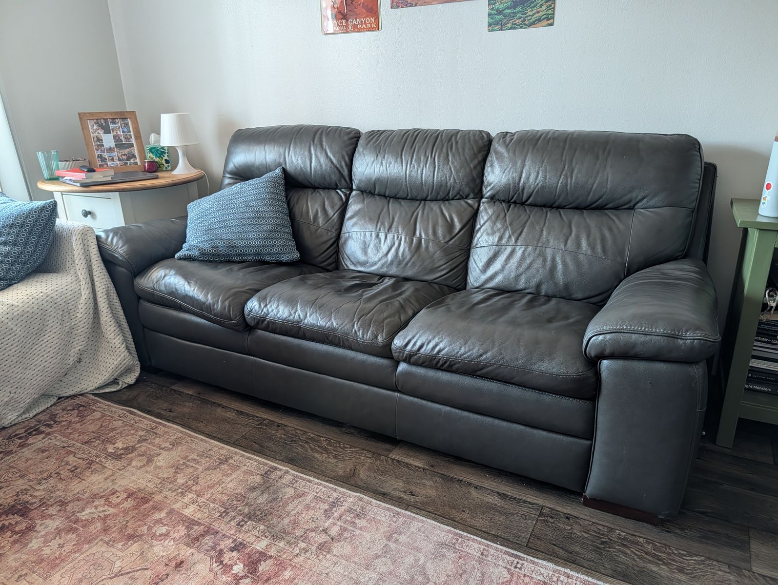 Grey Leather Couch