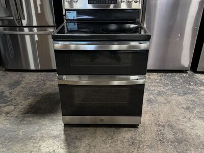GE DOUBLE OVEN ELECTRIC RANGE STAINLESS STEEL