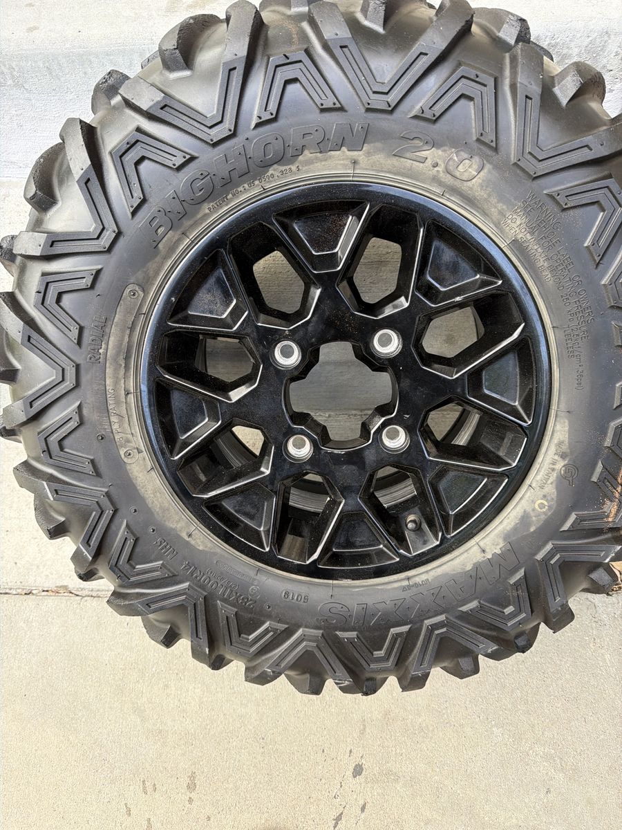 Maxxis Bighorn 2.0 28x11.00R14 Tire on Black Alloy UTV Wheel