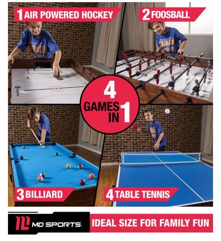 NEW IN BOX - MD Sports 54" 4-in-1 Combo Game Table