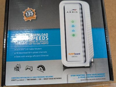ARRIS SURFboard SB6183 Cable Modem DOCSIS 3.0 up to 686 Mbps