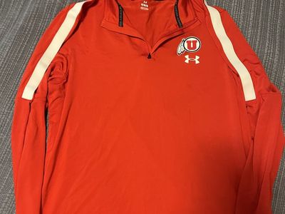 Under Armour University of Utah 1/4 Zip Pullover Men's Medium Red Athletic Top