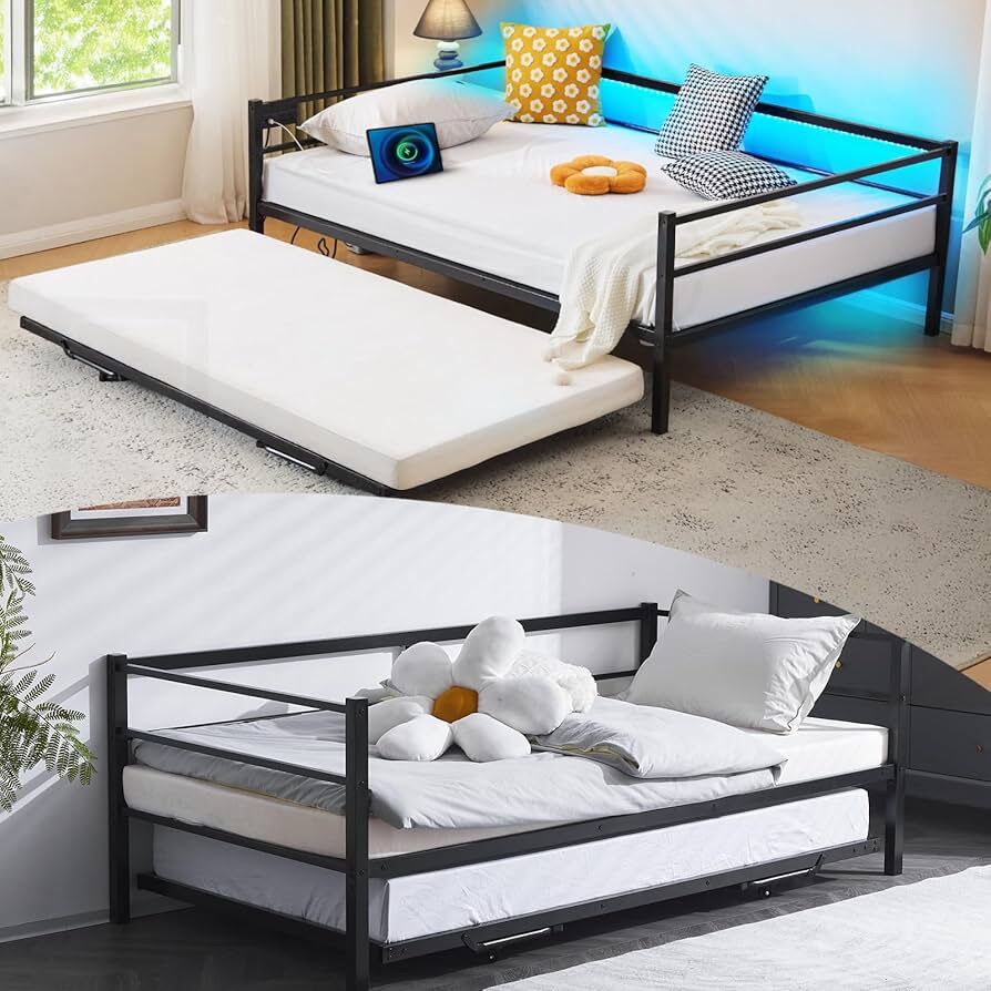 VINGLI Twin Daybed with Trundle Bed