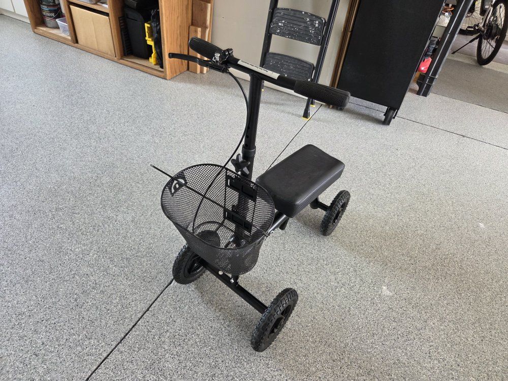 Knee Walker with Hand Brakes and Basket, 8 Inch Wh