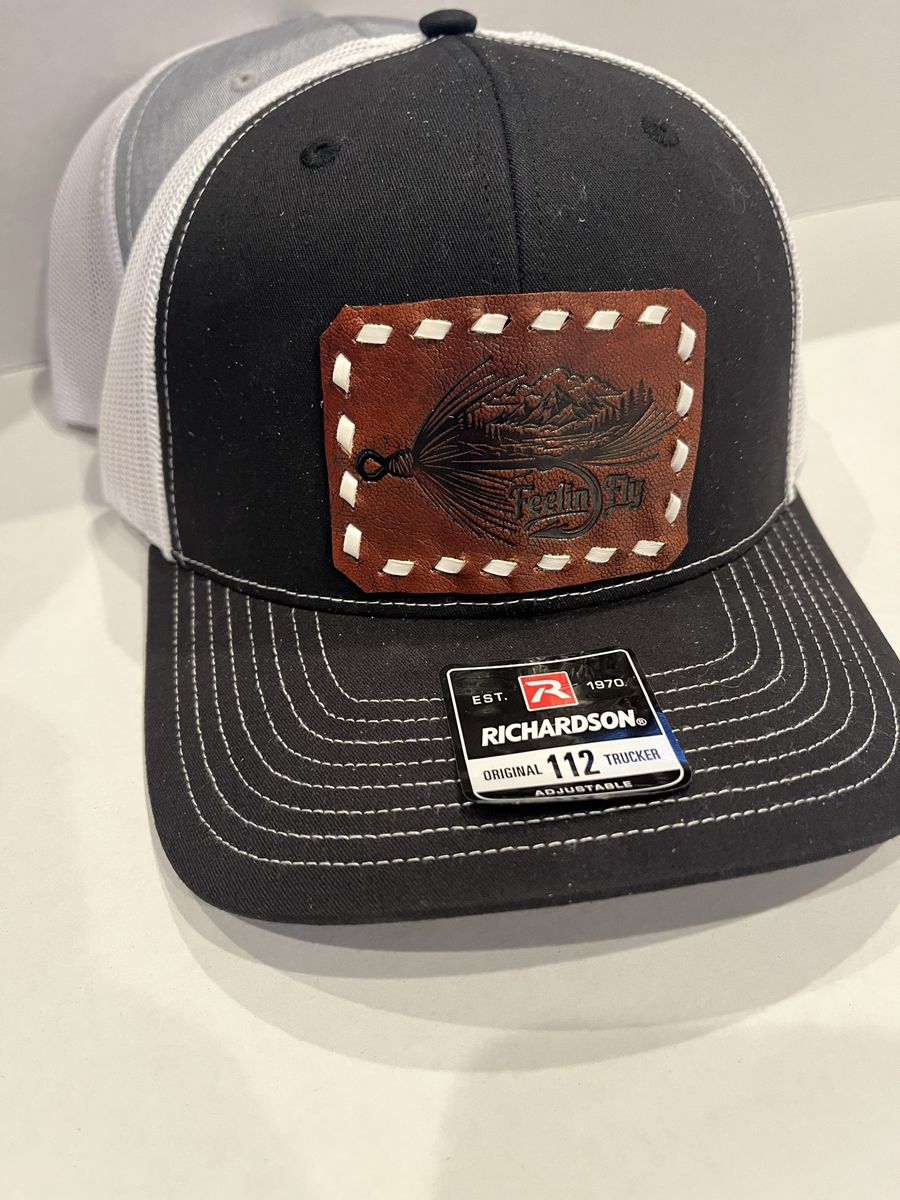 Richardson 112 Trucker Hat Feelin Fly Leather Patch Snapback Cap
