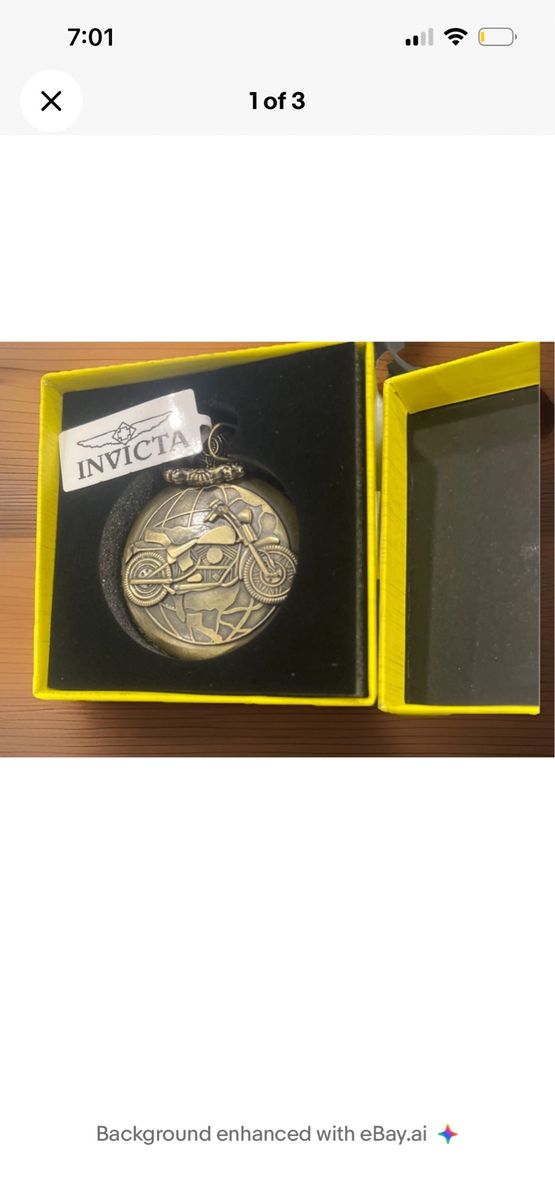 Men’s Pocket Watch Motorcycle - 47mm Bronze  Invicta New