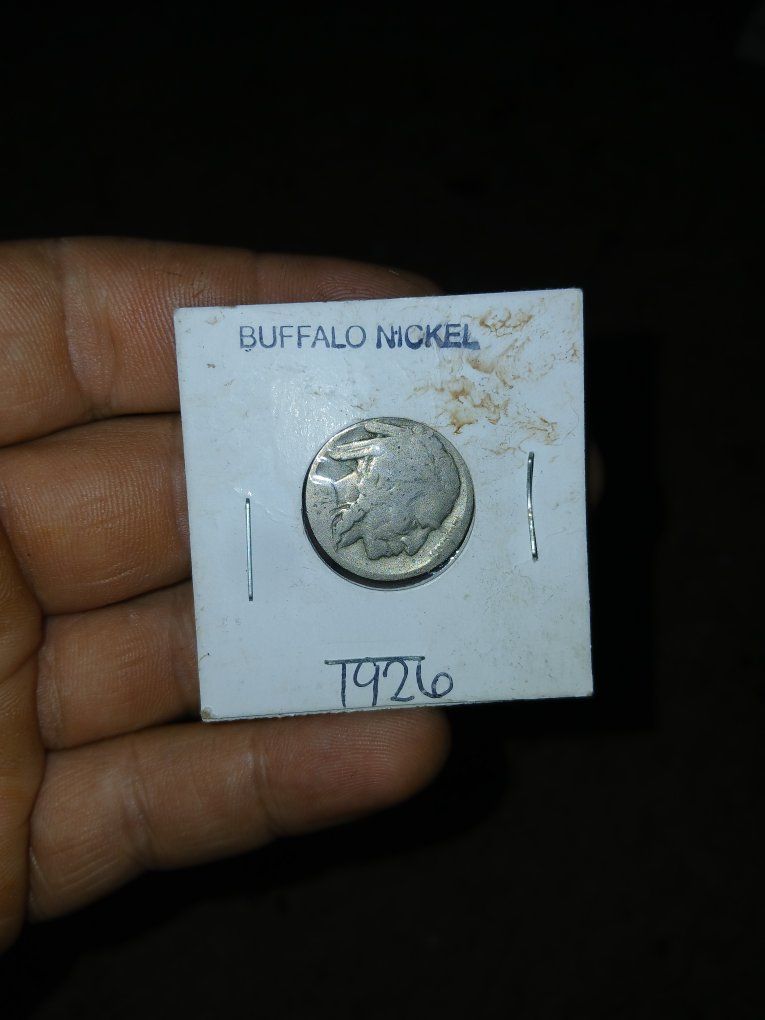 1926 US Buffalo Nickel Collectible Coin in Cardboard Flip