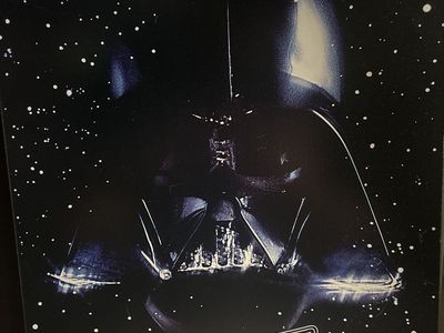 Mandalorion wooden poster, DARTH VADER and grogu with mando longer decorative frame