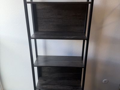 Charcoal Gray 5-Tier Bookshelf