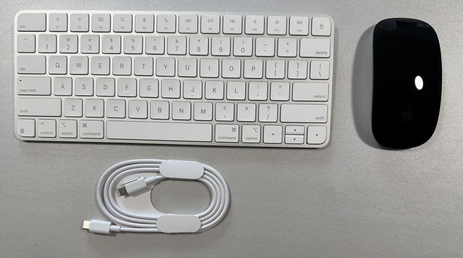 Apple Magic Keyboard USB-C & Apple Magic Mouse 2 USB-C Bundle White Silver Black