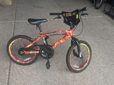Firestorm Huffy 18-inch Kids BMX Bike - Red/Orange Flames - Single Speed
