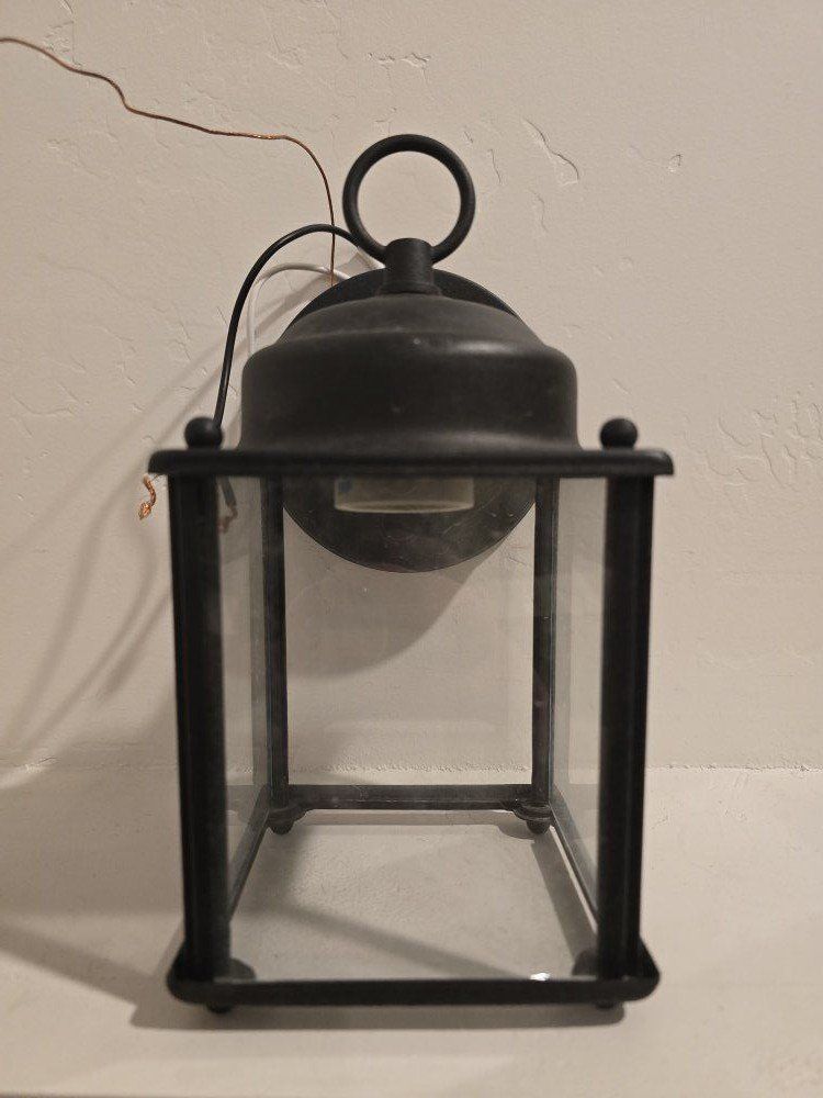 Black Decorative Hardwired Outdoor Light Lantern