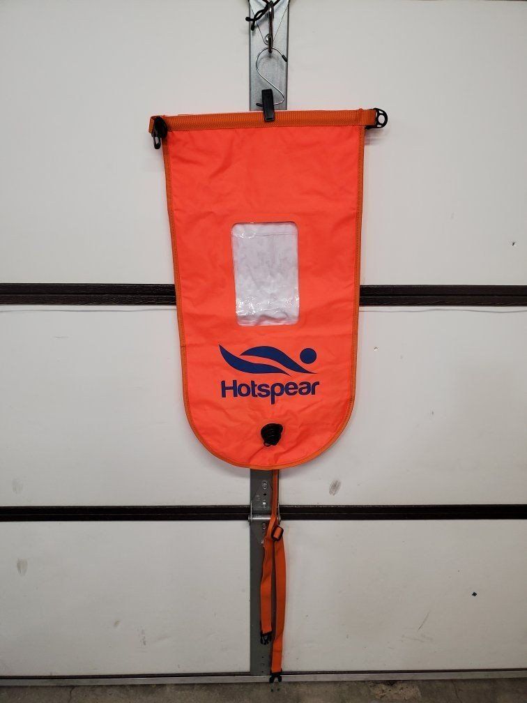 Hotspear Inflatable Swim Buoy Dry Bag - Orange Safety Float for Open Water