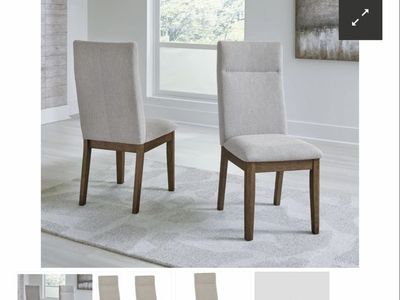 Ashley Furniture Roanhowe Next-Gen Nuvella Performance Fabric Dining Chairs in Brown