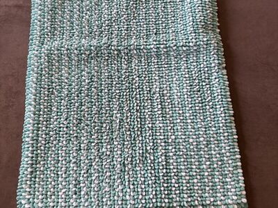 Green And White Bathroom Rug