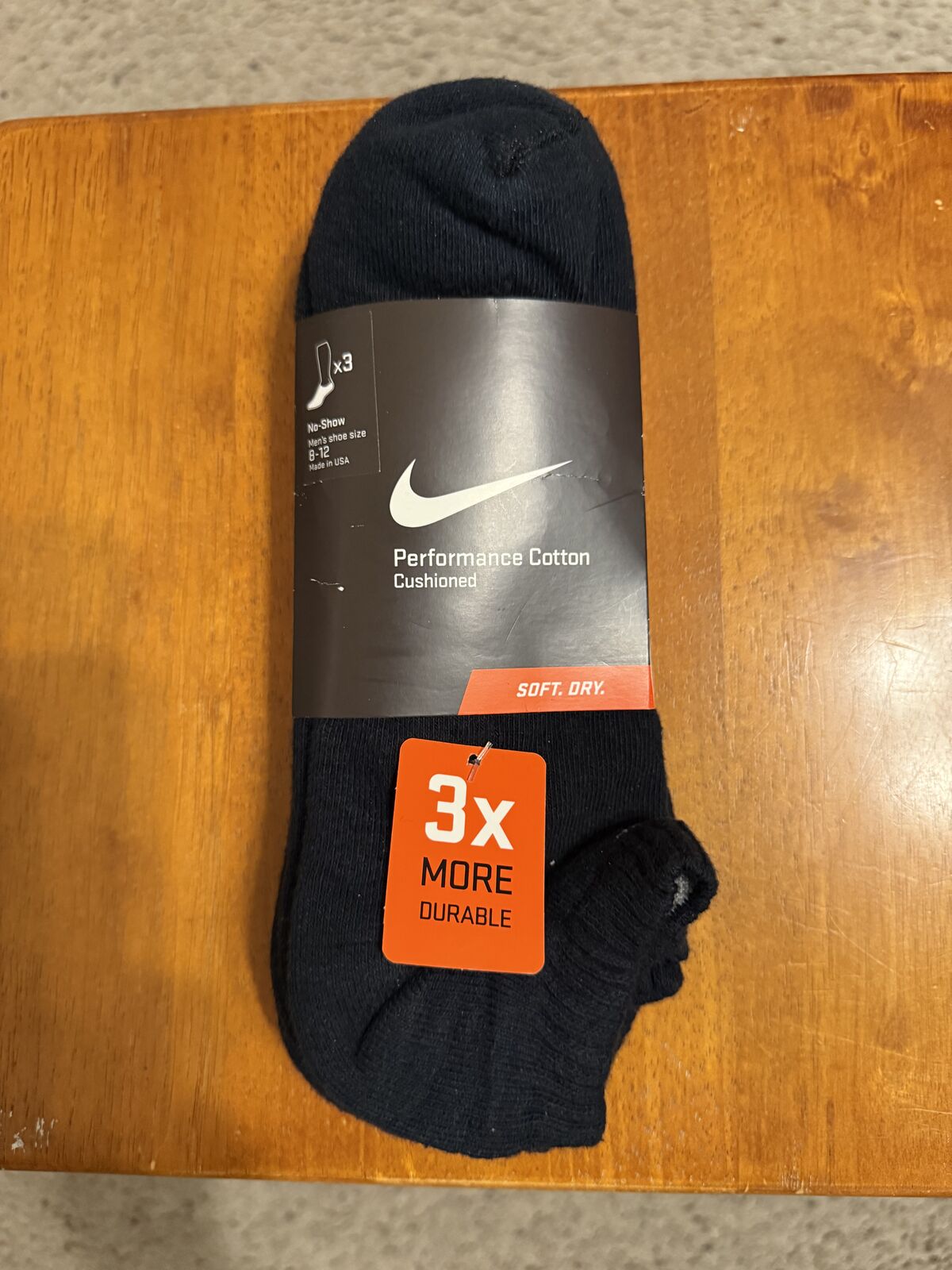 Brand New Nike Performance Cotton Socks 3-pk
