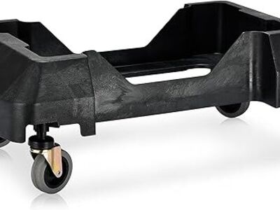 Alpine 16/23 Gallon Slim Trash Can Dolly/Cart - Holds up to 200lbs, Black