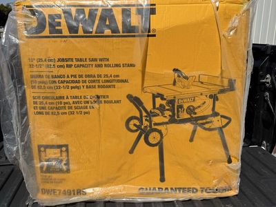 New Dewalt 10 inch Table Saw with Rolling Stand